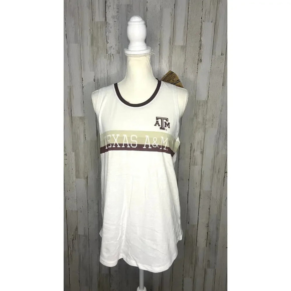NWT‎ Rivalry Threads Women's Small White Texas A&M Aggies Sleeveless Tank Top - Picture 1 of 4
